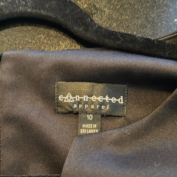 Connected Apparel Elegant Black and Blush Lace Dress - Picture 7 of 8